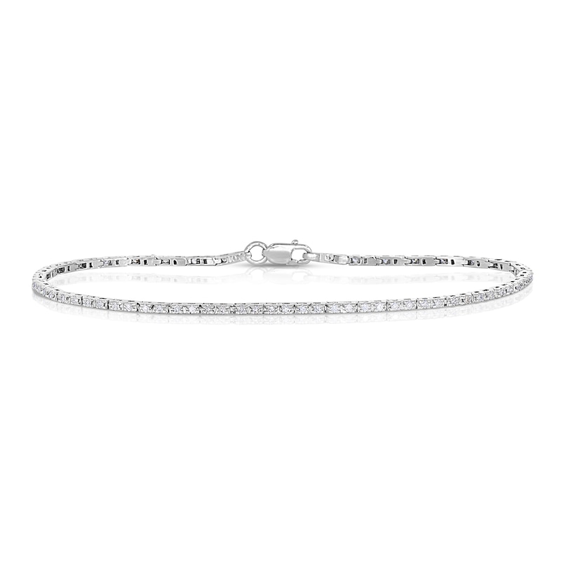 1/2 CT. T.W. Diamond Tennis-Style Bar Bracelet in 10K White Gold | Zales