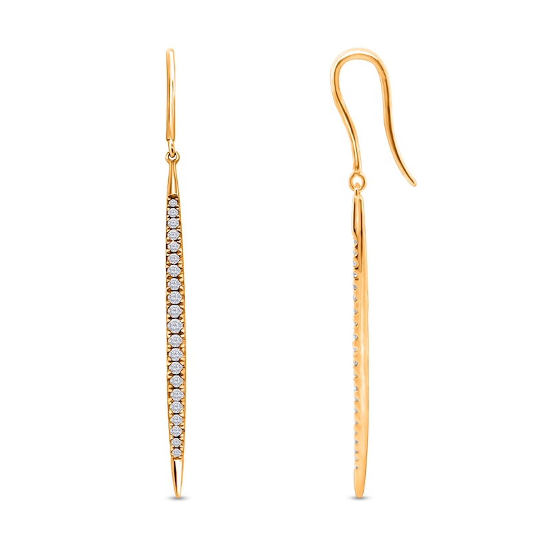 Main Image 1 of 3/8 CT. T.W. Diamond Elongated Spike Drop Earrings in 10K Gold