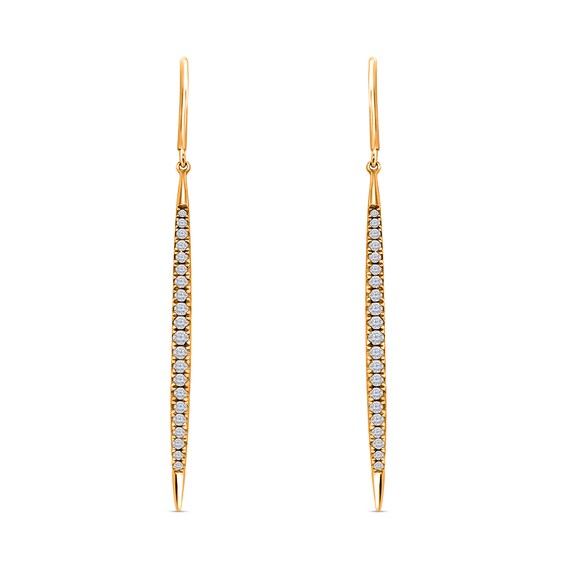 3/8 CT. T.w. Diamond Elongated Spike Drop Earrings in 10K Gold
