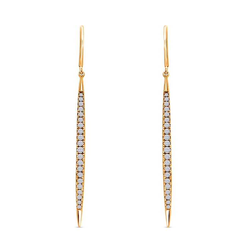 Main Image 2 of 3/8 CT. T.W. Diamond Elongated Spike Drop Earrings in 10K Gold