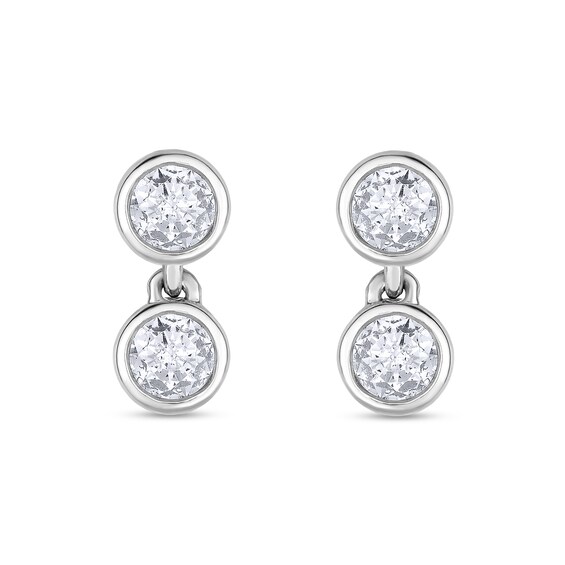 1/4 CT. T.w. Diamond Bubble Drop Earrings in 10K White Gold