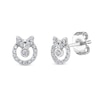 Thumbnail Image 1 of 1/5 CT. T.W. Diamond Wreath with Bow Stud Earrings in Sterling Silver