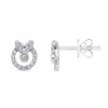 Thumbnail Image 3 of 1/5 CT. T.W. Diamond Wreath with Bow Stud Earrings in Sterling Silver