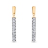 Thumbnail Image 2 of 1/3 CT. T.W. Diamond Stick Drop Earrings in 10K Two-Tone Gold
