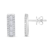 Thumbnail Image 1 of 3/8 CT. T.W. Baguette Diamond Edge Bar Stud Earrings in 10K White Gold