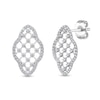 Thumbnail Image 1 of 1/2 CT. T.W. Diamond Lattice Elongated Clover Drop Earrings in 10K White Gold