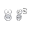 Thumbnail Image 1 of 1/4 CT. T.W. Multi-Diamond Abstract Bunny Stud Earrings in 10K White Gold