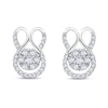 Thumbnail Image 2 of 1/4 CT. T.W. Multi-Diamond Abstract Bunny Stud Earrings in 10K White Gold