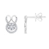 Thumbnail Image 3 of 1/4 CT. T.W. Multi-Diamond Abstract Bunny Stud Earrings in 10K White Gold
