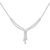 Thumbnail Image 1 of 2-3/4 CT. T.W. Diamond Double Strand Chandelier Y-Necklace in 14K White Gold - 16"