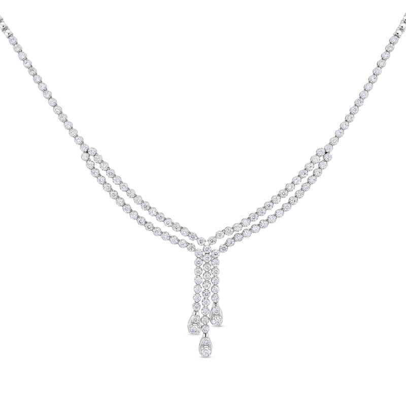 Main Image 1 of 2-3/4 CT. T.W. Diamond Double Strand Chandelier Y-Necklace in 14K White Gold - 16"