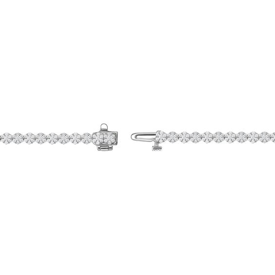 7 CT. T.w. Multi-Diamond Graduating Tennis Necklace in 14K White Gold - 16"