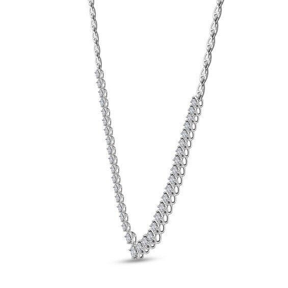 1-1/2 CT. T.w. Multi-Diamond Graduating Tennis-Style Necklace in 10K White Gold - 16"