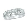 Thumbnail Image 1 of 1/3 CT. T.W. Diamond Edge Hexagon Station Band in 10K White Gold