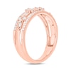 Thumbnail Image 2 of 1/3 CT. T.W. Diamond Edge Hexagon Station Band in 10K Rose Gold