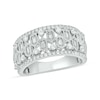 Thumbnail Image 1 of 3/4 CT. T.W. Diamond Edge Hexagon Pattern Band in 10K White Gold