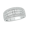 Thumbnail Image 0 of 1 CT. T.W. Diamond Multi-Row Vintage-Style Band in 10K White Gold