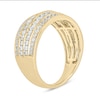 Thumbnail Image 2 of 1 CT. T.W. Diamond Multi-Row Vintage-Style Band in 10K Gold