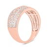 Thumbnail Image 2 of 1 CT. T.W. Diamond Multi-Row Vintage-Style Band in 10K Rose Gold