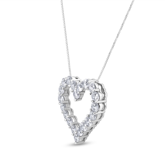3 CT. T.w. Diamond Heart Outline Pendant in 14K White Gold