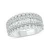Thumbnail Image 1 of 1-1/2 CT. T.W. Diamond Scallop Multi-Row Vintage-Style Band in 10K White Gold