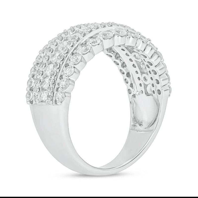 Main Image 2 of 1-1/2 CT. T.W. Diamond Scallop Multi-Row Vintage-Style Band in 10K White Gold