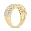 Thumbnail Image 2 of 1-1/2 CT. T.W. Diamond Scallop Multi-Row Vintage-Style Band in 10K Gold