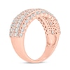 Thumbnail Image 2 of 1-1/2 CT. T.W. Diamond Scallop Multi-Row Vintage-Style Band in 10K Rose Gold