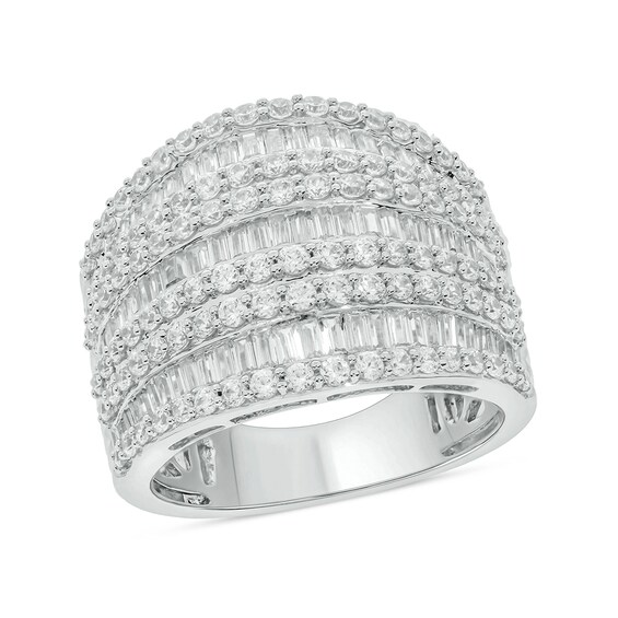 1-7/8 CT. T.w. Baguette Diamond Colosseum Multi-Row Band in 10K White Gold