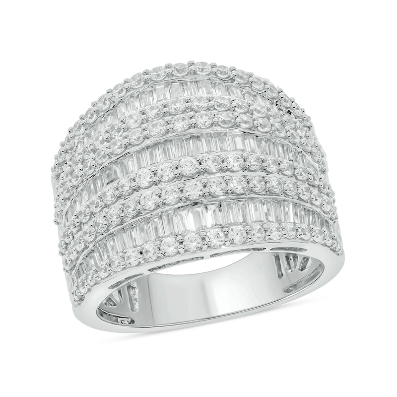 Main Image 1 of 1-7/8 CT. T.W. Baguette Diamond Colosseum Multi-Row Band in 10K White Gold