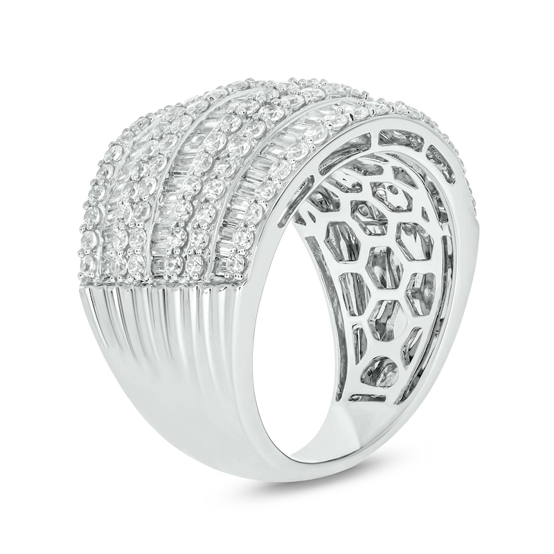 Main Image 2 of 1-7/8 CT. T.W. Baguette Diamond Colosseum Multi-Row Band in 10K White Gold