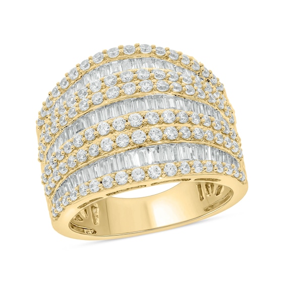 1-7/8 CT. T.w. Baguette Diamond Colosseum Multi-Row Band in 10K Gold