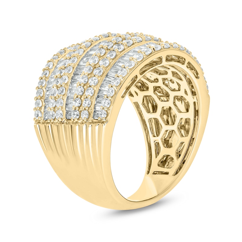 Main Image 2 of 1-7/8 CT. T.W. Baguette Diamond Colosseum Multi-Row Band in 10K Gold