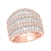 Thumbnail Image 1 of 1-7/8 CT. T.W. Baguette Diamond Colosseum Multi-Row Band in 10K Rose Gold