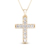 Thumbnail Image 1 of 2-3/4 CT. T.W. Diamond Bar Cross Pendant in 14K Gold