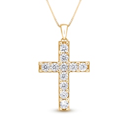 2-3/4 CT. T.W. Diamond Bar Cross Pendant in 14K Gold