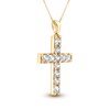 Thumbnail Image 2 of 2-3/4 CT. T.W. Diamond Bar Cross Pendant in 14K Gold