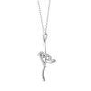 Thumbnail Image 2 of 1/10 CT. T.W. Diamond Heart Wavy Cross Pendant in Sterling Silver