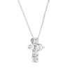 Thumbnail Image 2 of 1/10 CT. T.W. Diamond Dainty Cross Pendant in 10K White Gold