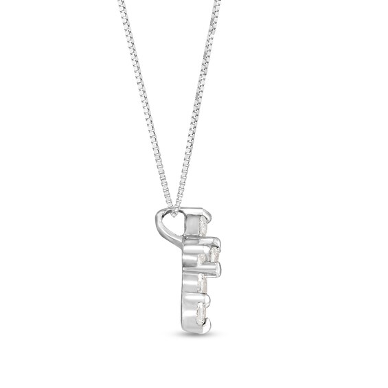 1/10 CT. T.w. Diamond Dainty Cross Pendant in 10K White Gold