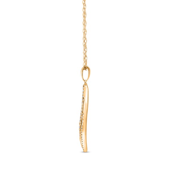1/4 CT. T.w. Diamond Inverted Kite Outline Pendant in 10K Gold
