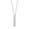 Thumbnail Image 2 of 3/8 CT. T.W. Baguette Diamond Edge Vertical Bar Pendant in 10K White Gold