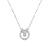 Thumbnail Image 1 of 1/4 CT. T.W. Diamond Wreath with Bow Pendant in Sterling Silver