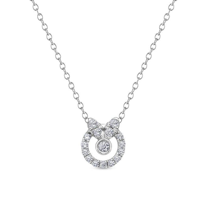 Main Image 1 of 1/4 CT. T.W. Diamond Wreath with Bow Pendant in Sterling Silver