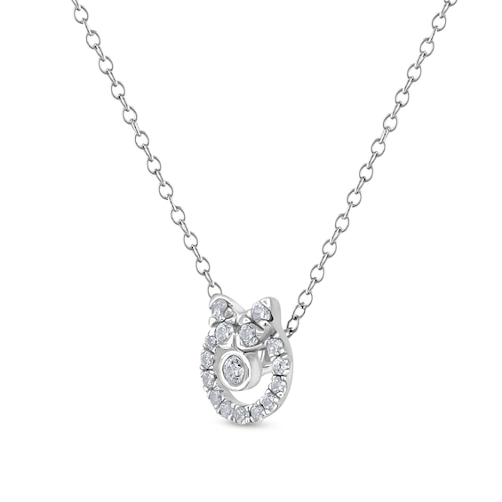 1/4 CT. T.w. Diamond Wreath with Bow Pendant in Sterling Silver