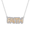 Thumbnail Image 1 of 1/4 CT. T.W. Diamond Outlined "FAITH" Necklace in Sterling Silver and 14K Gold Plate