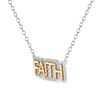 Thumbnail Image 2 of 1/4 CT. T.W. Diamond Outlined "FAITH" Necklace in Sterling Silver and 14K Gold Plate