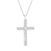 Thumbnail Image 1 of 1/3 CT. T.W. Multi-Shaped Diamond Cross Pendant in 10K White Gold