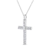 Thumbnail Image 2 of 1/3 CT. T.W. Multi-Shaped Diamond Cross Pendant in 10K White Gold