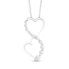 Thumbnail Image 1 of 1/4 CT. T.W. Journey Diamond Infinity Hearts Pendant in 10K White Gold